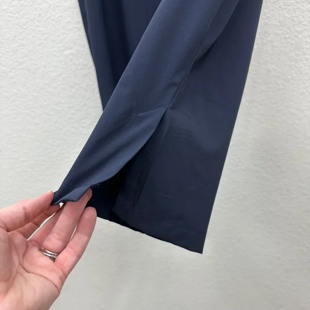 Talbots Navy Blue Crop Performance Quick Dry Pants Womens size Medium Petite NEW - Picture 4 of 11